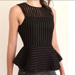 Anthropologie HD in Paris Black Peplum Top